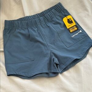 Carhartt Girls/Boys Rugged Flex Lightweight Athletic Blue Shorts Sz 8/Sm